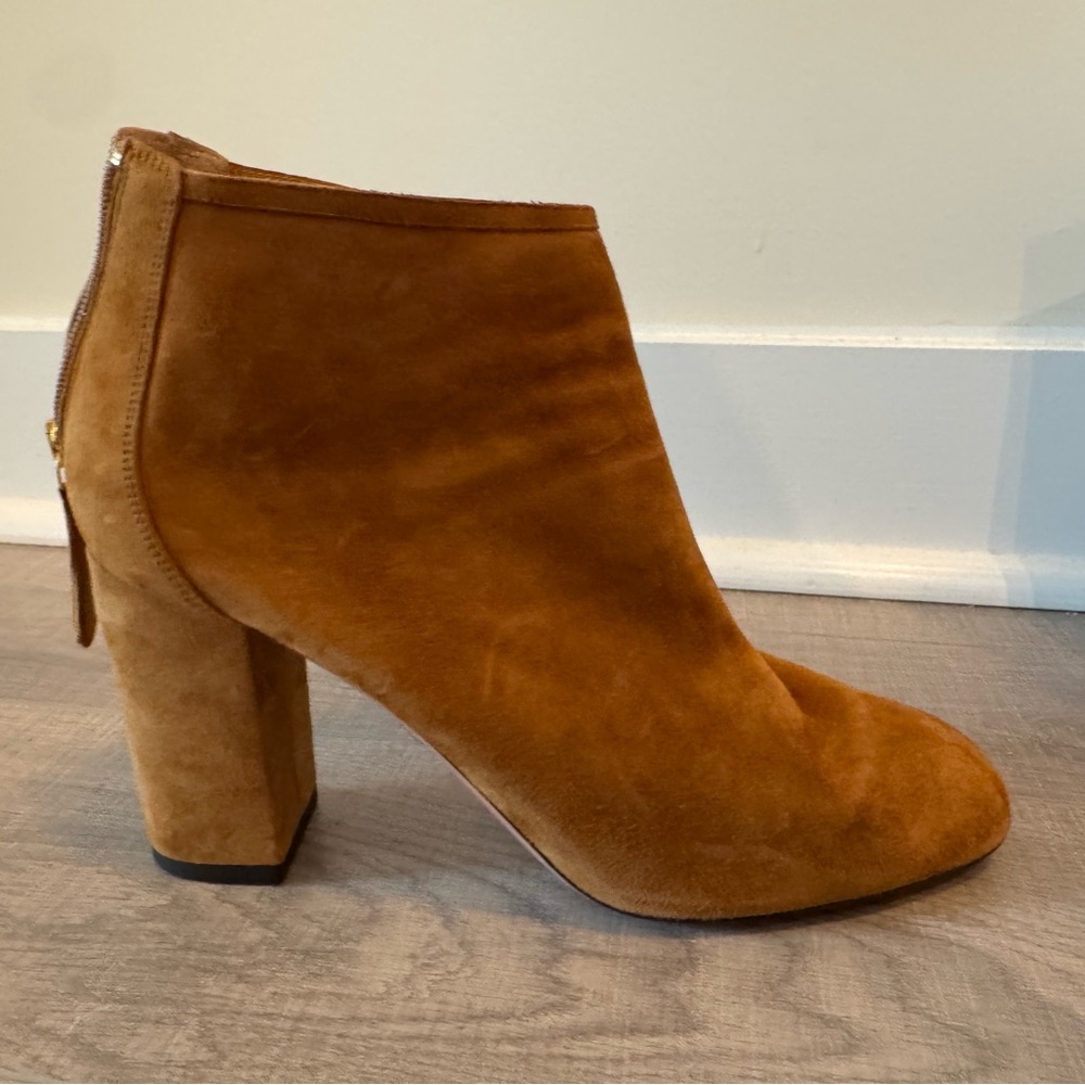 AQUAZZURA Brown Suede Ankle Boots SIZE 8 - Picture 1 of 8